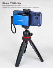 POWRIG iPhone SSD Holder Compatible with Samsung T9/T7/T5, SanDisk Extreme Portable SSDs for Mobile Filmmaking