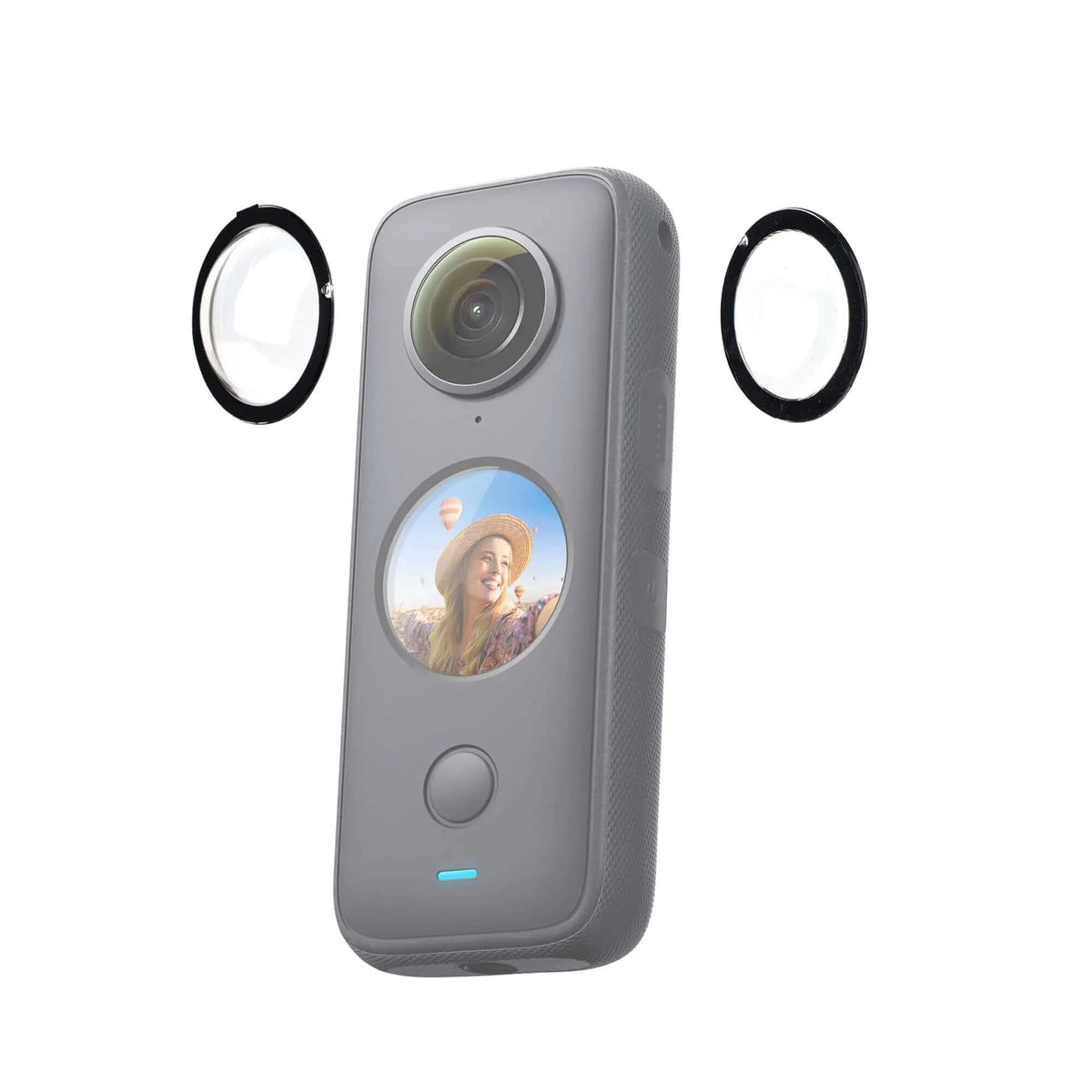 Insta360 X2 Lens Protector Installation Preview, Clear Glass Lens Cap for Insta360 One X2 Action Camera Lens Protection