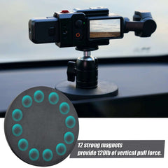 Detail of the CNC aluminum ball joint and dual locking knobs for precise 360-degree camera angle adjustment