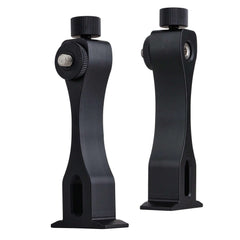 Black Metal Binocular Tripod Mount Adapter, Durable Aluminum Binocular L Bracket Connector for Telescope to Tripod, 2 pcs different angle
