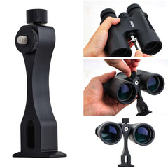 Installation steps of binocular tripod mount adapter, how to attach bracket to binoculars for tripod mounting, binocular connector accessory guide