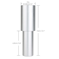 Dimension diagram of aluminum pipe adapter for Starlink Mini showing 38mm top diameter and 13cm total height