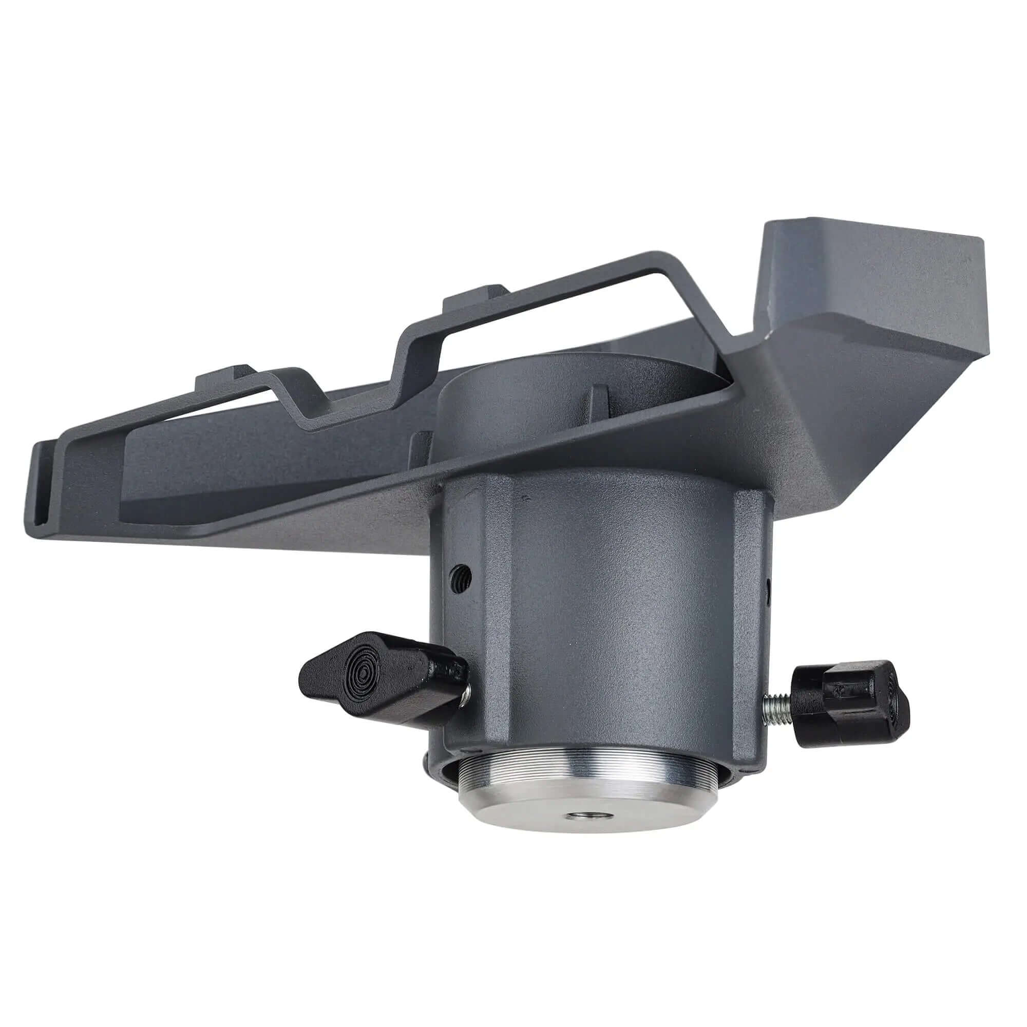 POWRIG Starlink Gen 3 pipe mount adapter showing adjustment knobs and metal base plate