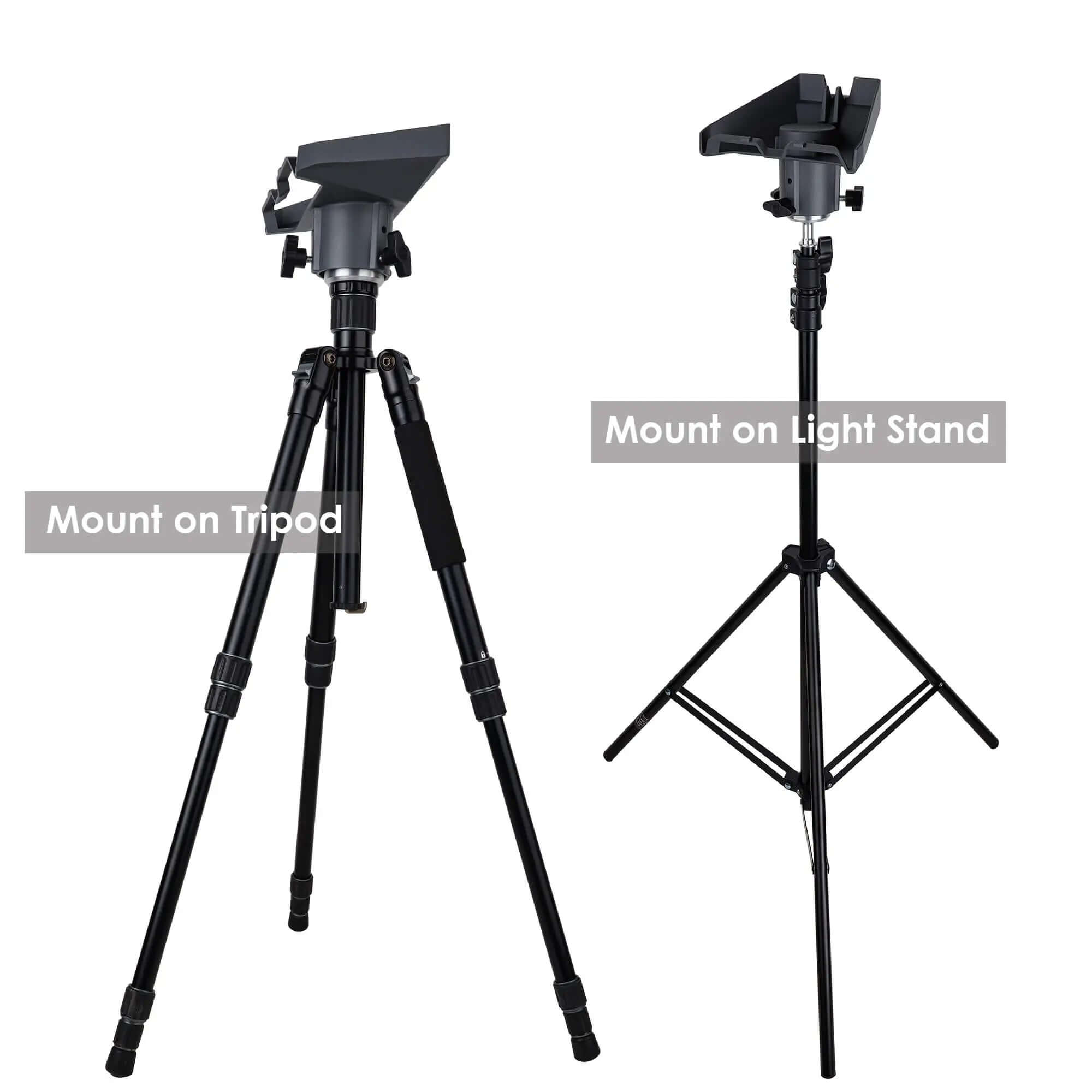 Starlink Gen 3 dish mounted on both camera tripod and photography light stand for comparison