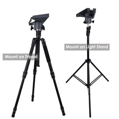 Starlink Gen 3 dish mounted on both camera tripod and photography light stand for comparison