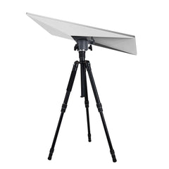 Starlink Gen 3 satellite dish securely attached to heavy-duty black tripod outdoors