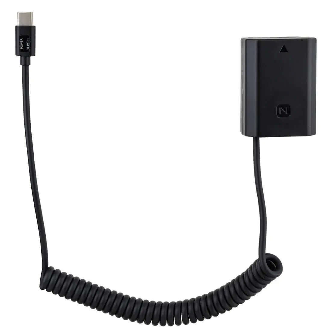 POWRIG USB-C to NP-FZ100 coiled dummy battery cable for Sony cameras