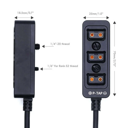 3-Port Dtap Splitter Hub with 1/4" & 3/8" Mounting Screw, Aluminum D-Tap Power Distribution Box for Filmmaking Gear