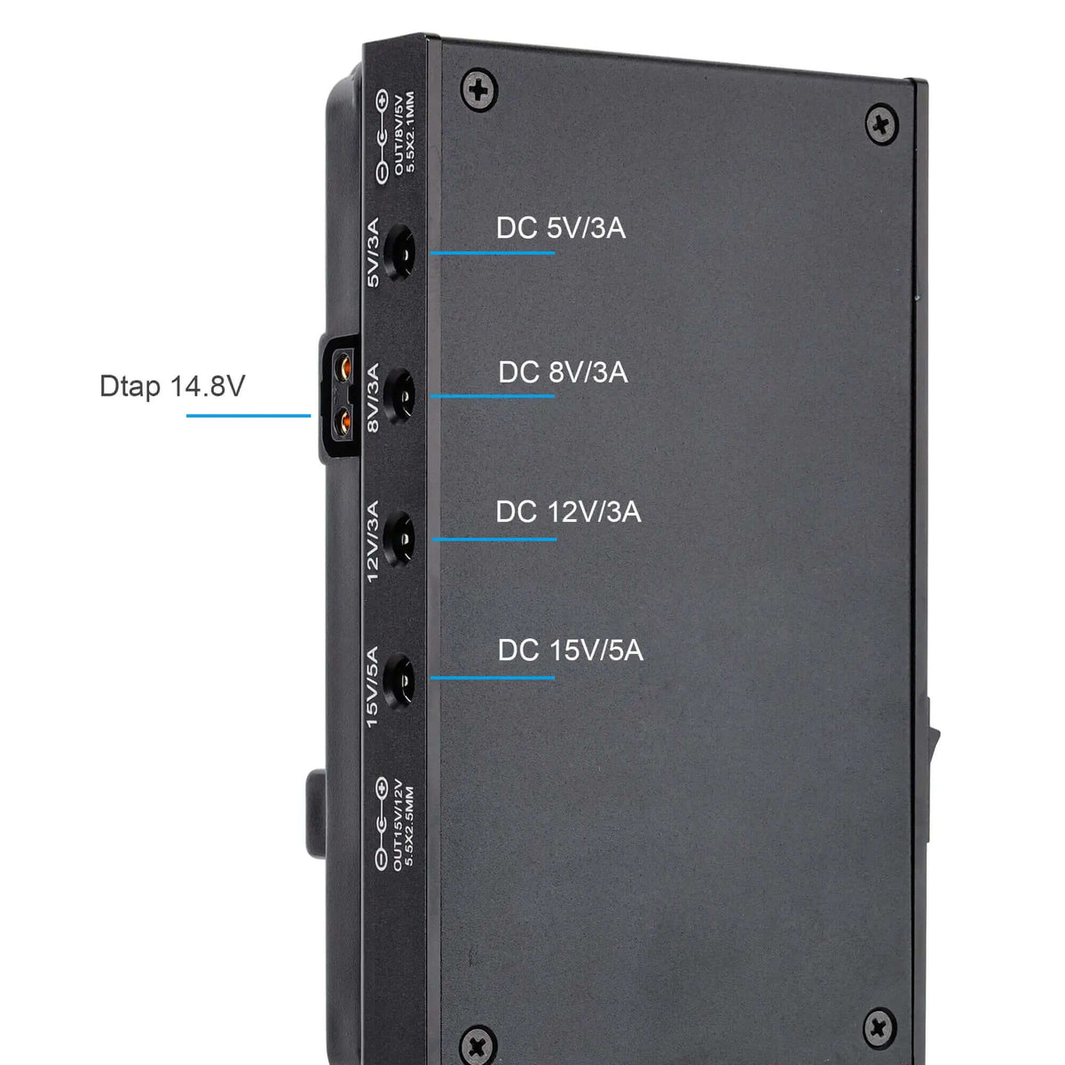 V-Mount Plate Multi Voltage DC Output Ports 5V 8V 12V 15V D-Tap 14.8V