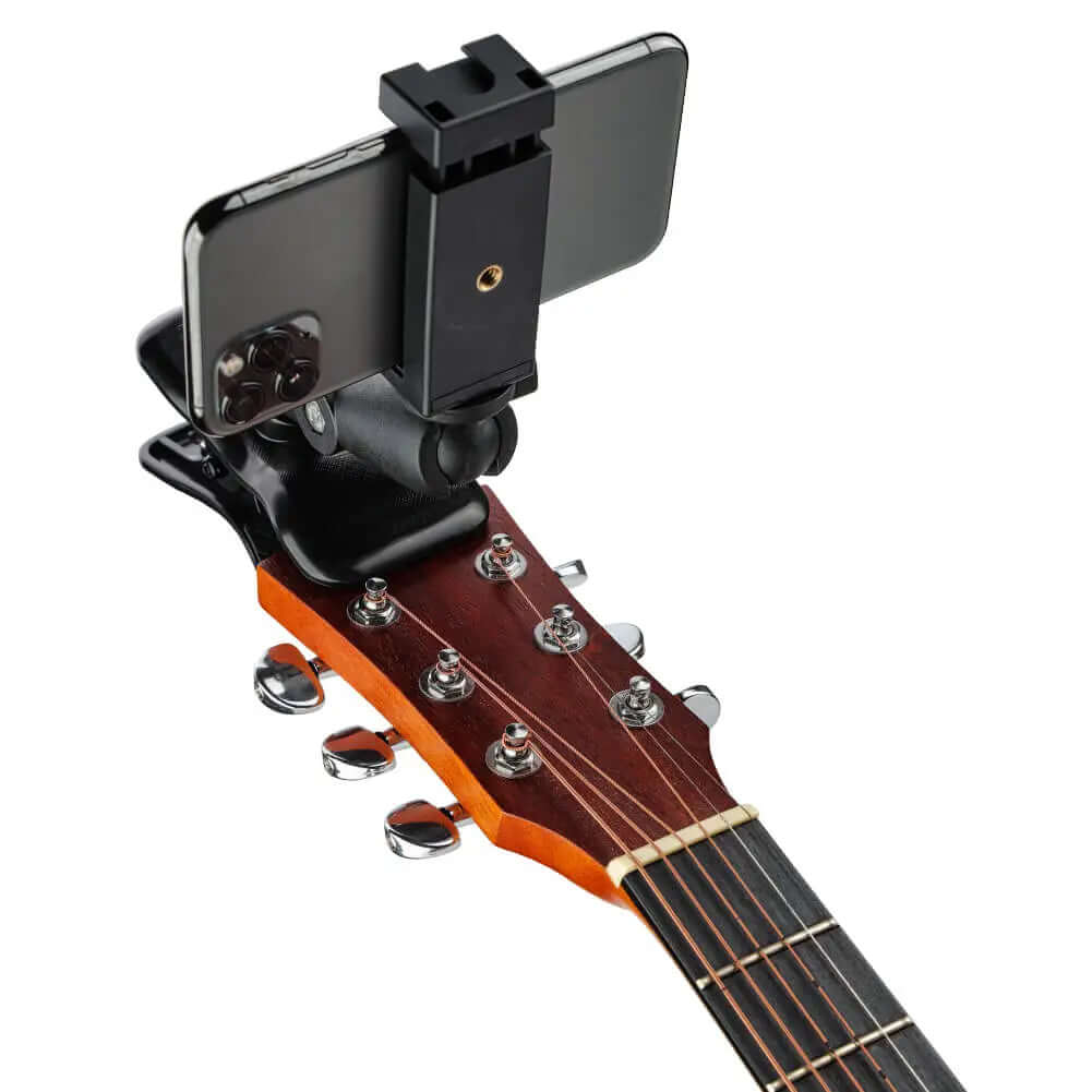 Adjustable guitar phone clamp mount for smartphone video recording practice