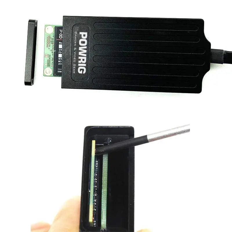 Internal Structure of CFast to mSATA SSD Adapter Showing mSATA Installation Slot