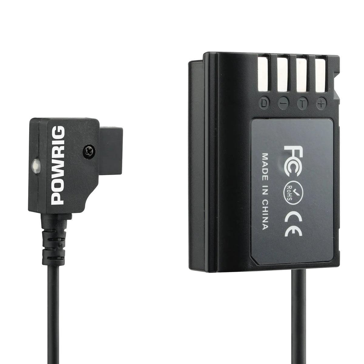 D-Tap Male to DMW-BLK22 Dummy Battery Power Cable with Power Indicator for Panasonic Lumix Series Cameras