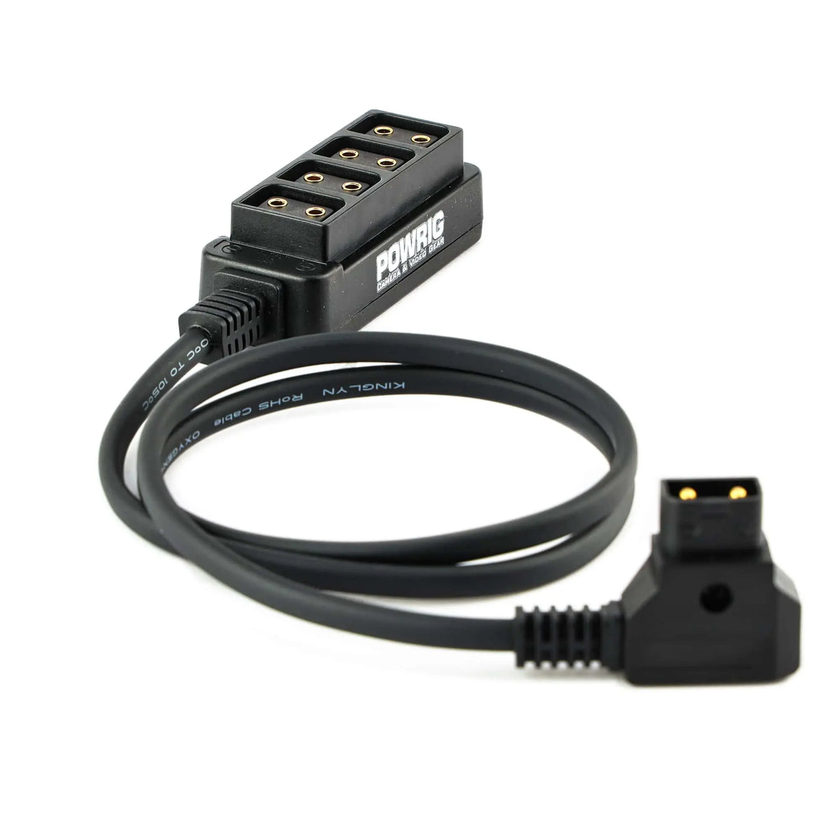 POWRIG power cable & cords Male D-Tap to 4-Port Female D-Tap Splitter Hub (23")