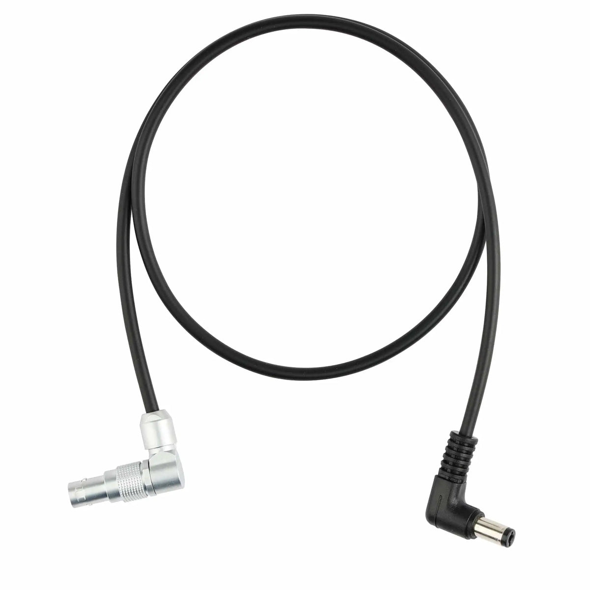 Right Angle DC 5521 to 2 Pin Lemo Power Cable for RED Komodo Camera, Black Power Cord