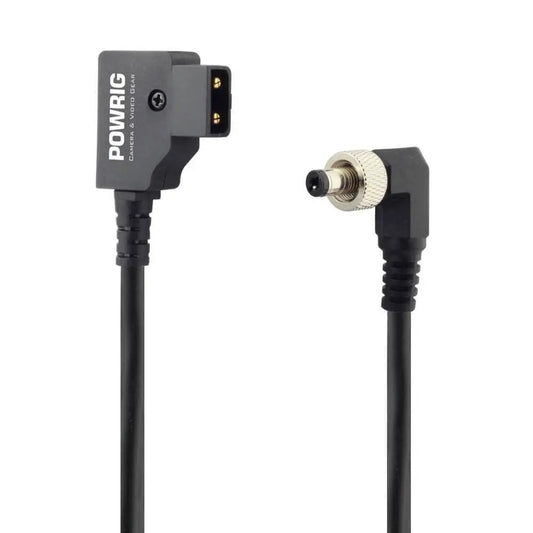 POWRIG D-Tap to Locking Right Angle DC 5.5x2.1mm Camera Power Cable Close Up